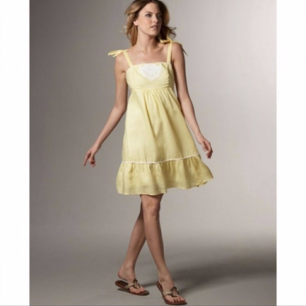 Lilly Pulitzer Cormick Yellow Linen Dress Size 6